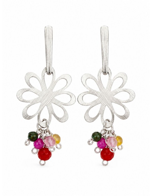 AROS BAÑADOS EN PLATA PIEDRAS