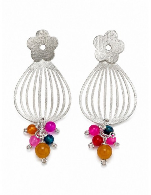 AROS BAÑADOS EN PLATA PIEDRAS