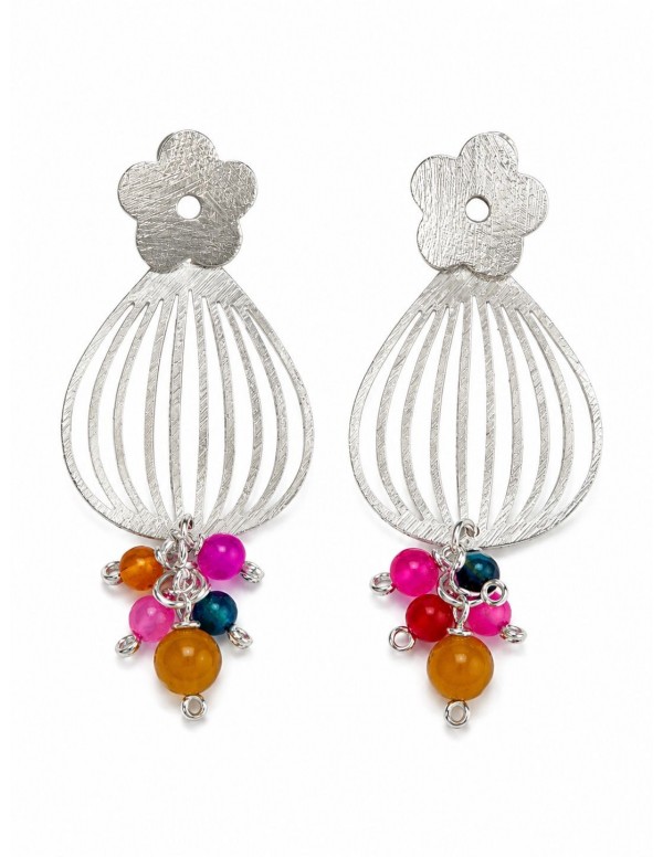 AROS BAÑADOS EN PLATA PIEDRAS