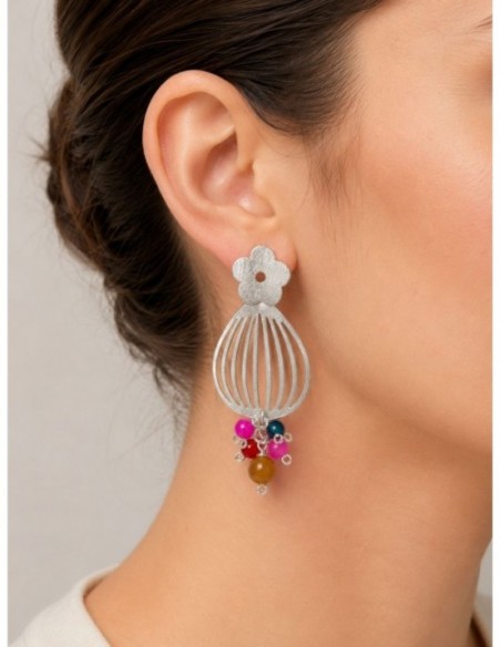 AROS BAÑADOS EN PLATA PIEDRAS