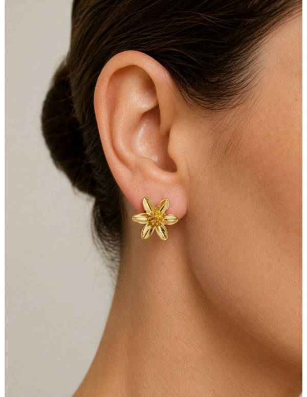 AROS BAÑADOS EN ORO FLOR