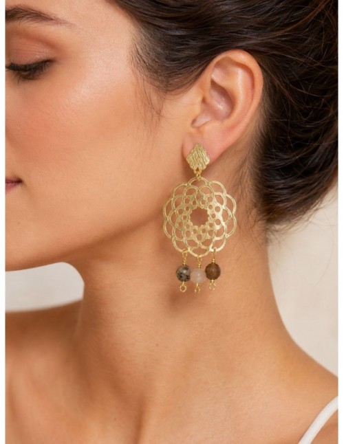 AROS BAÑADOS EN ORO PIEDRA 2