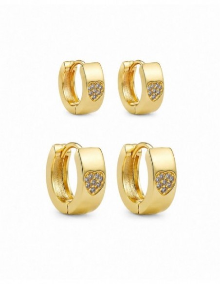 AROS BAÑADOS EN ORO ARGOLLA DOBLE