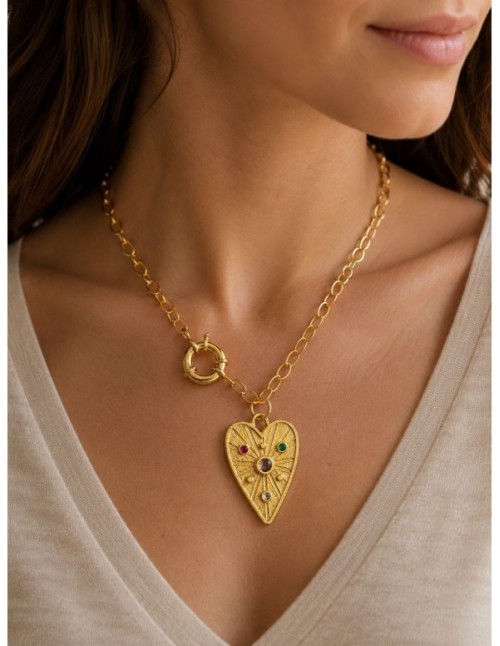 COLLAR BAÑADO EN ORO  CORAZON 2