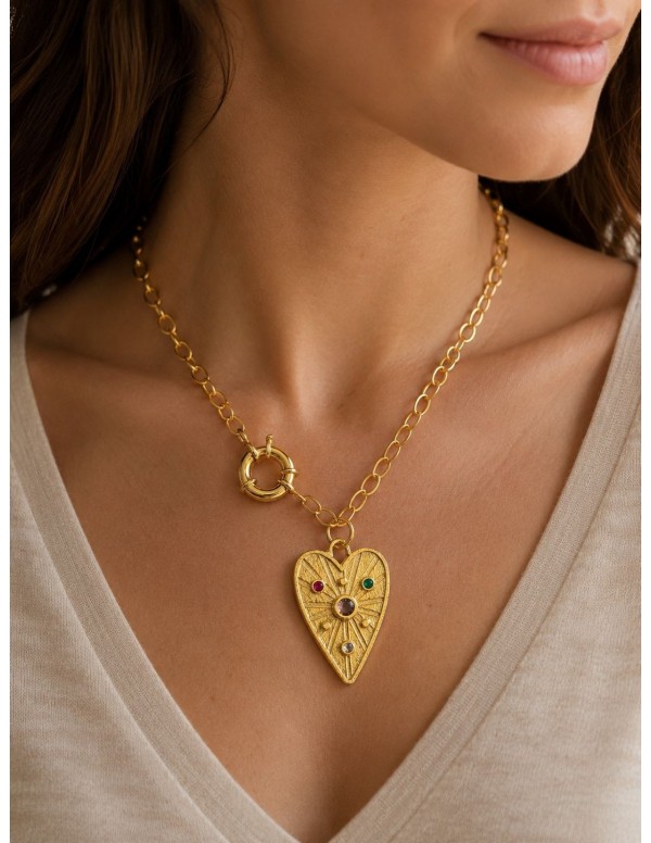 COLLAR BAÑADO EN ORO  CORAZON
