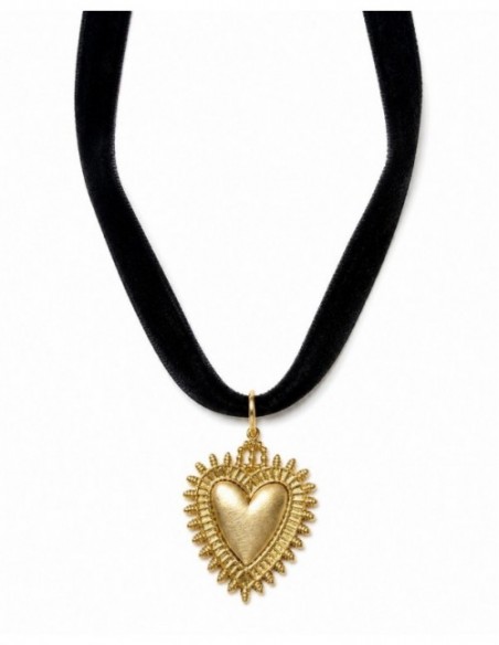 COLLAR BAÑADO EN ORO NEGRO CORAZON