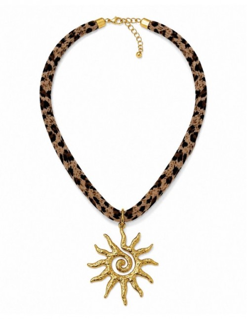COLLAR BAÑADO EN ORO ANIMAL PRINT SOL
