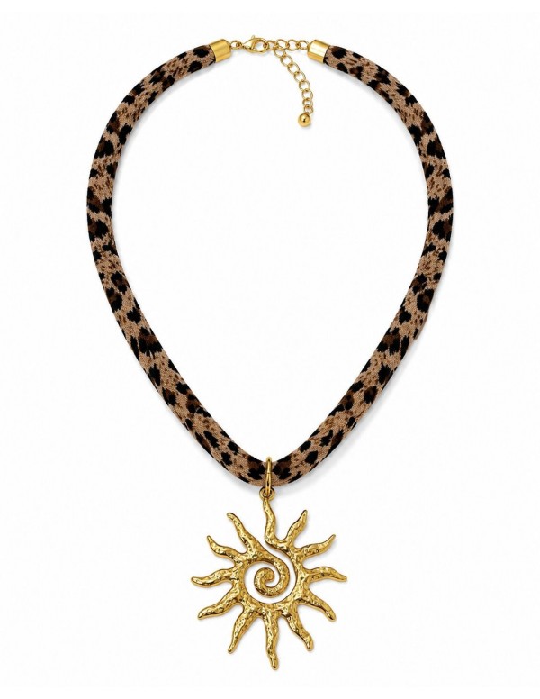 COLLAR BAÑADO EN ORO ANIMAL PRINT SOL