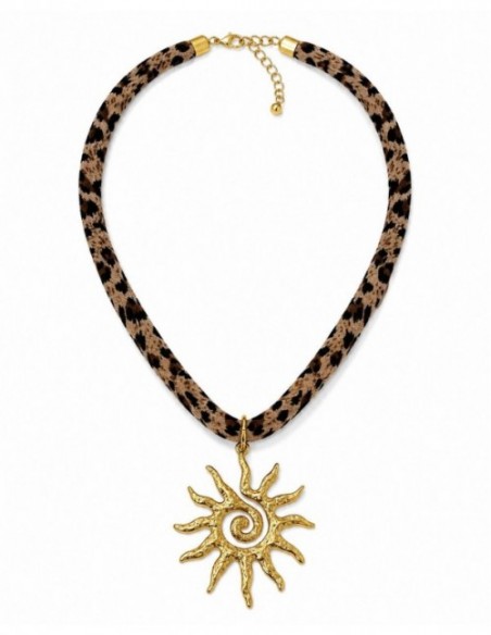 COLLAR BAÑADO EN ORO ANIMAL PRINT SOL