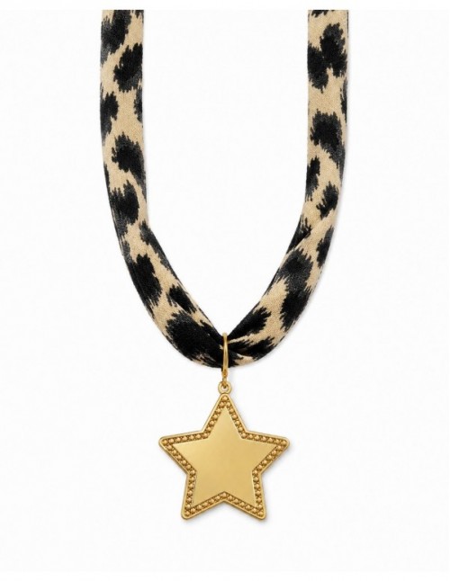COLLAR BAÑADO EN ORO ANIMAL PRINT ESTRELLA