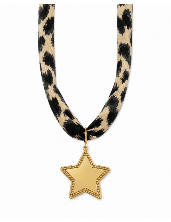 COLLAR BAÑADO EN ORO ANIMAL PRINT ESTRELLA