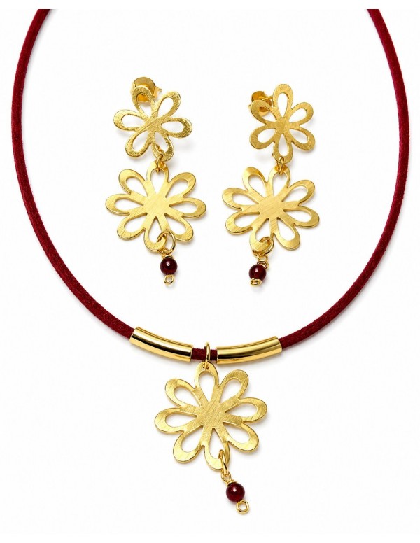 CONJUNTO BAÑADO EN ORO ROJO