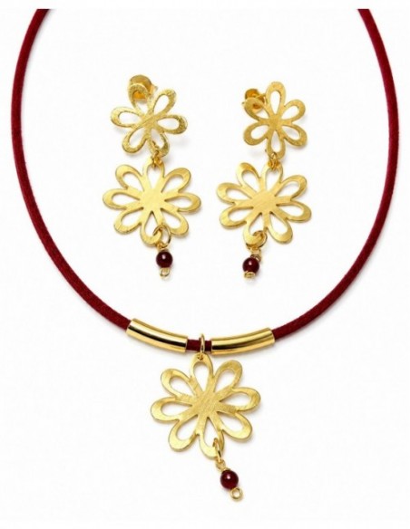 CONJUNTO BAÑADO EN ORO ROJO
