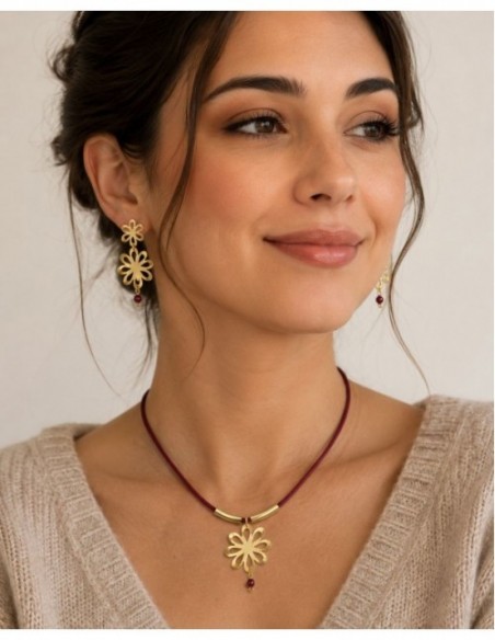 CONJUNTO BAÑADO EN ORO ROJO