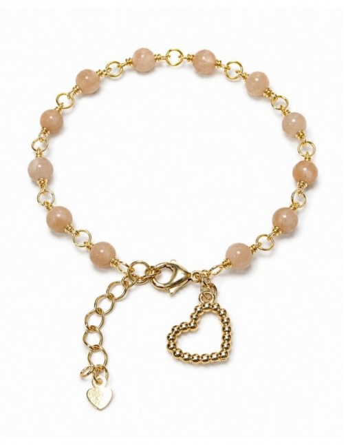 PULSERAS BAÑADAS EN ORO PIEDRA ROSADA