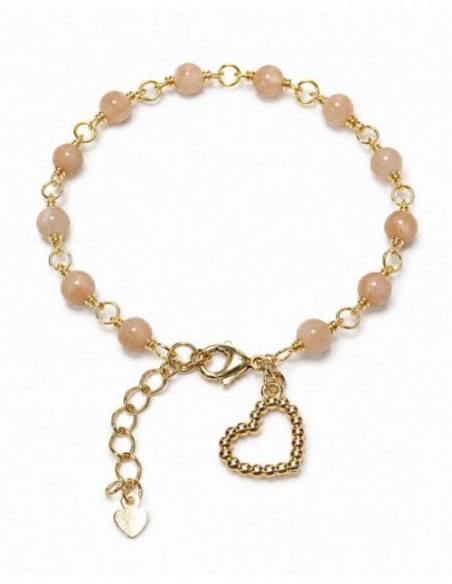 PULSERAS BAÑADAS EN ORO PIEDRA ROSADA