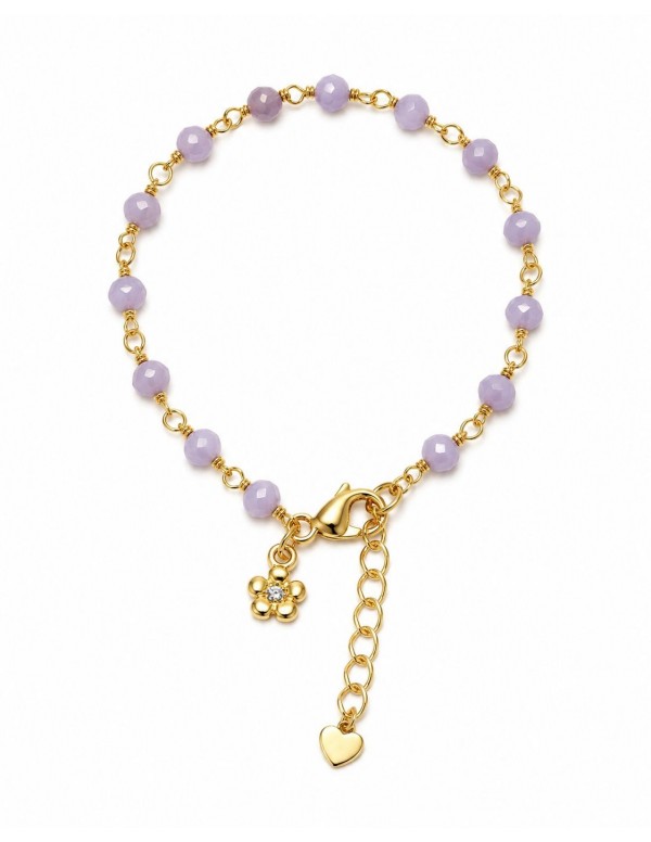 PULSERAS BAÑADAS EN ORO PIEDRA MORADA