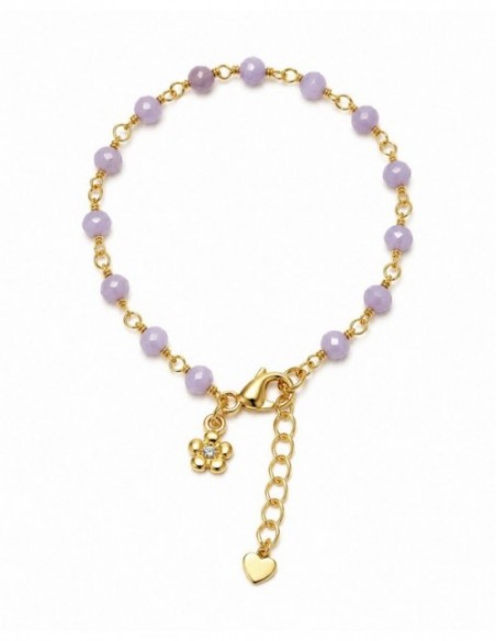 PULSERAS BAÑADAS EN ORO PIEDRA MORADA