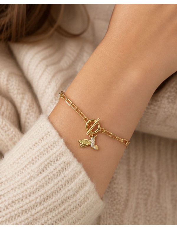 PULSERAS BAÑADAS EN ORO COLIBRI