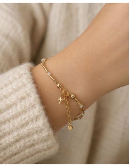 PULSERAS BAÑADAS EN ORO CRUZ 2