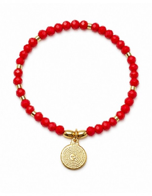 PULSERAS BAÑADAS EN ORO CRISTALES ROJOS