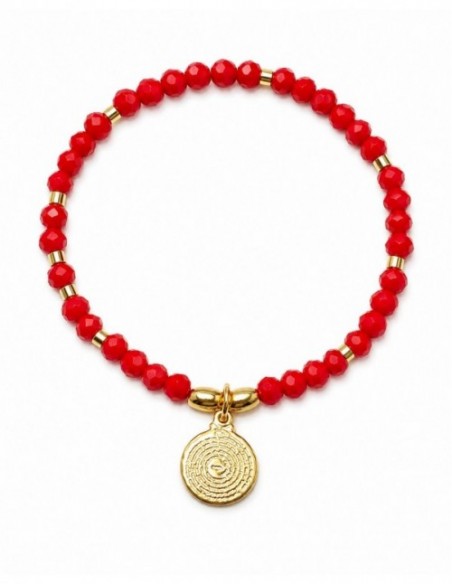 PULSERAS BAÑADAS EN ORO CRISTALES ROJOS