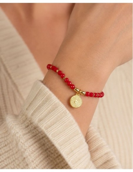PULSERAS BAÑADAS EN ORO CRISTALES ROJOS