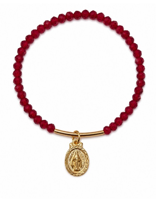 PULSERAS BAÑADAS EN ORO CRISTALES ROJOS
