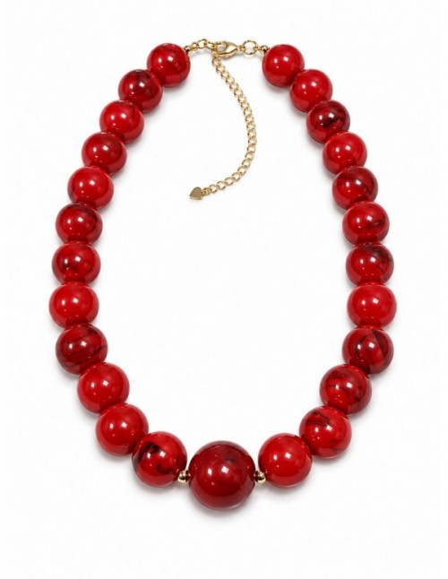 COLLAR BAÑADO EN ORO PIEDRA ROJA