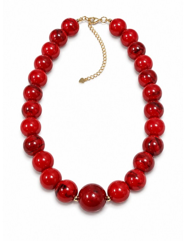 COLLAR BAÑADO EN ORO PIEDRA ROJA
