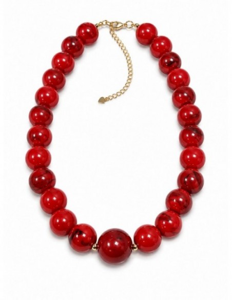 COLLAR BAÑADO EN ORO PIEDRA ROJA