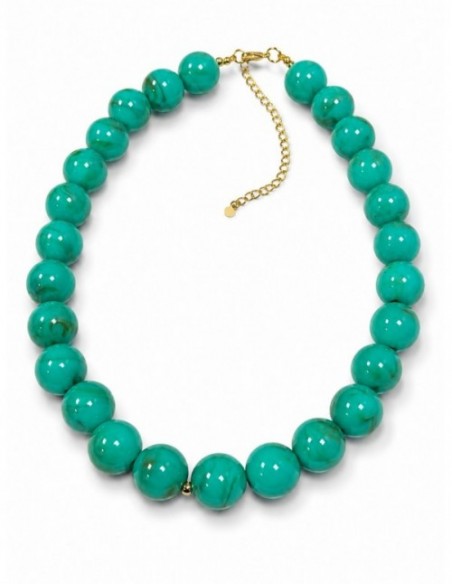 COLLAR BAÑADO EN ORO PIEDRA TURQUESA