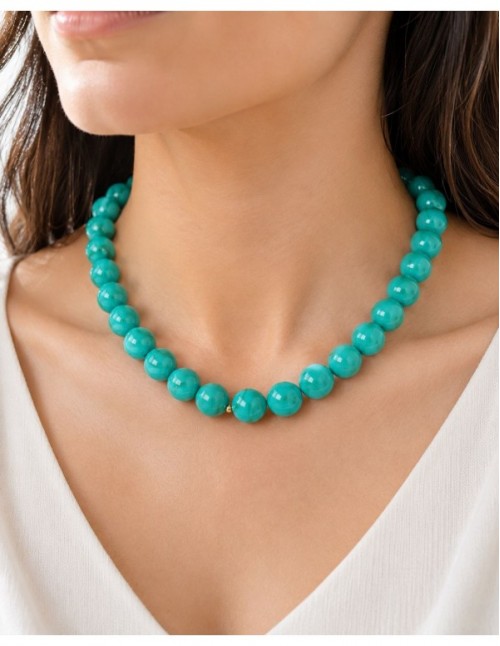 COLLAR BAÑADO EN ORO PIEDRA TURQUESA 2