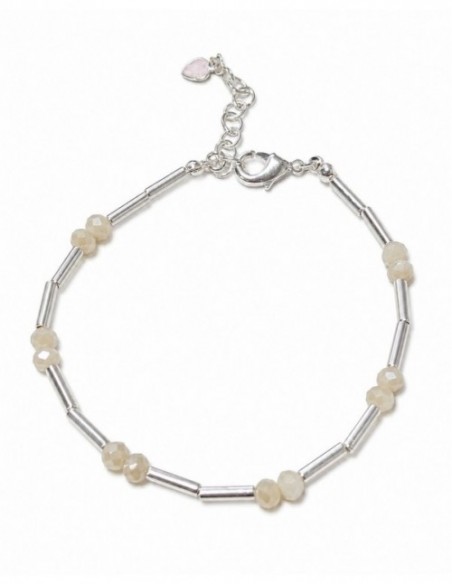 PULSERA BAÑO DE PLATA PIEDRA BLANCA