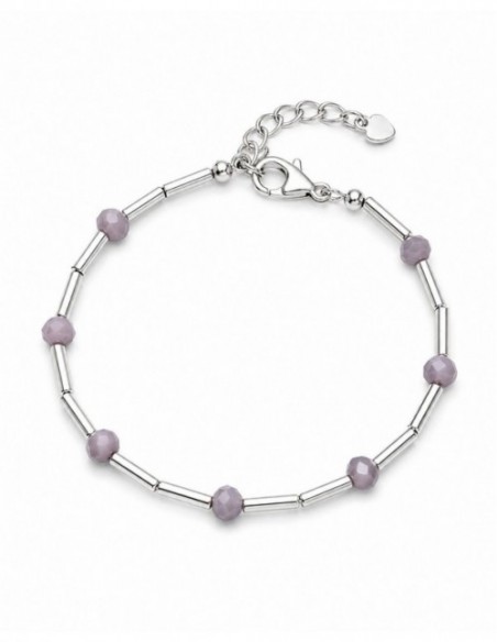 PULSERA BAÑO DE PLATA PIEDRA LILA