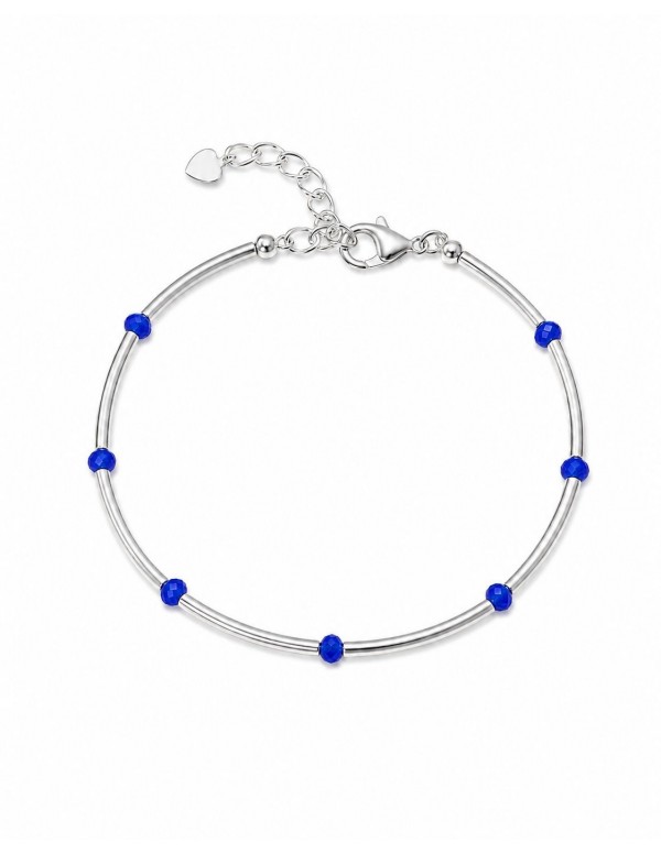 PULSERA BAÑO DE PLATA PIEDRA AZUL
