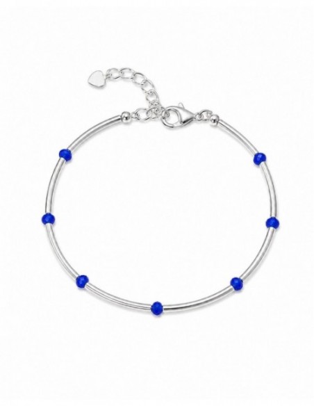 PULSERA BAÑO DE PLATA PIEDRA AZUL