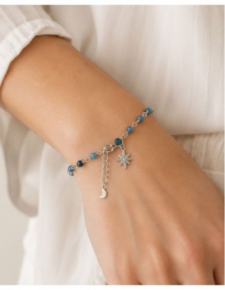 PULSERA BAÑO DE PLATA PIEDRAS CELESTES