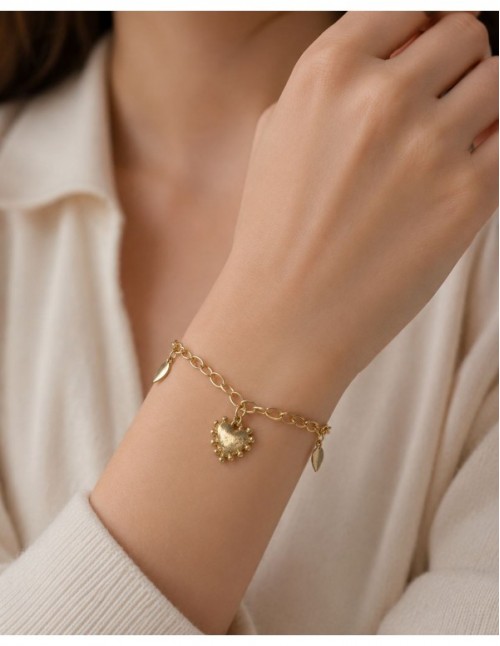 PULSERA BAÑO DE ORO CORAZON 2