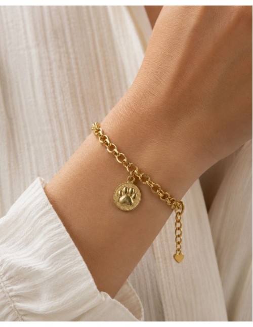 PULSERA BAÑO DE ORO HUELLA 2
