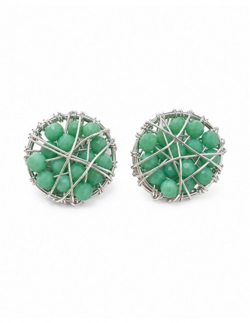 AROS BAÑADOS EN PLATA CRISTAL VERDE
