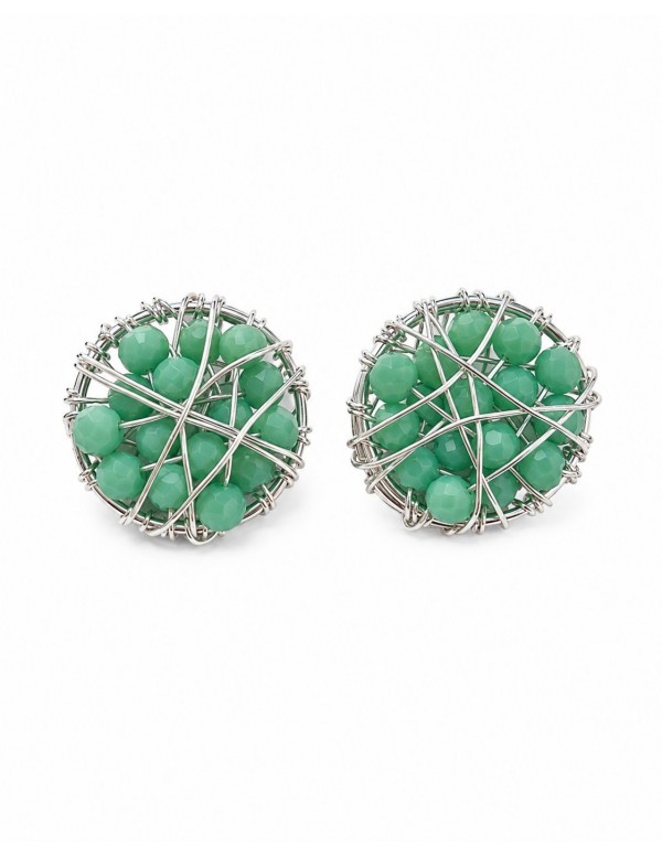 AROS BAÑADOS EN PLATA CRISTAL VERDE