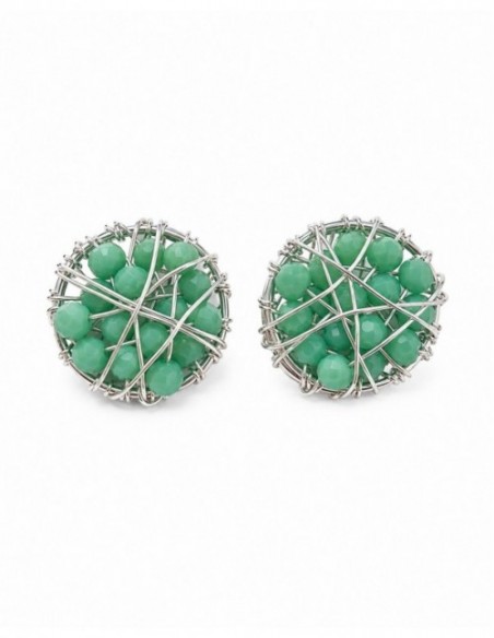 AROS BAÑADOS EN PLATA CRISTAL VERDE