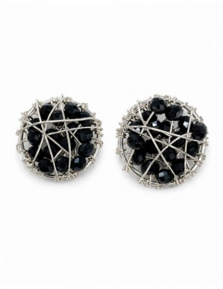 AROS BAÑADOS EN PLATA CRISTAL NEGRO