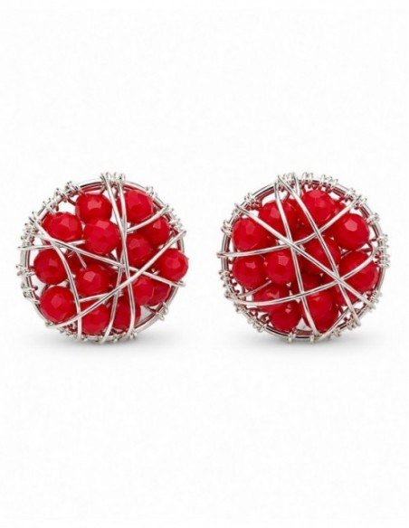 AROS BAÑADOS EN PLATA CRISTAL ROJO