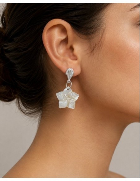 AROS BAÑADOS EN PLATA NACAR BLANCO