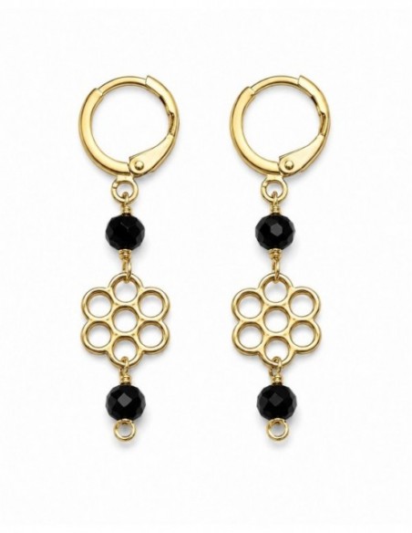 AROS BAÑADOS EN ORO CRISTAL NEGRO