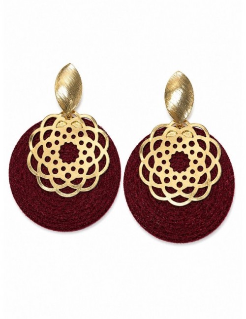 AROS BAÑADOS EN ORO GAMUZA CAFÉ