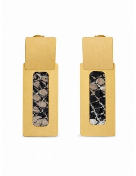 AROS BAÑADOS EN ORO CUERO NEGRO Y GRIS