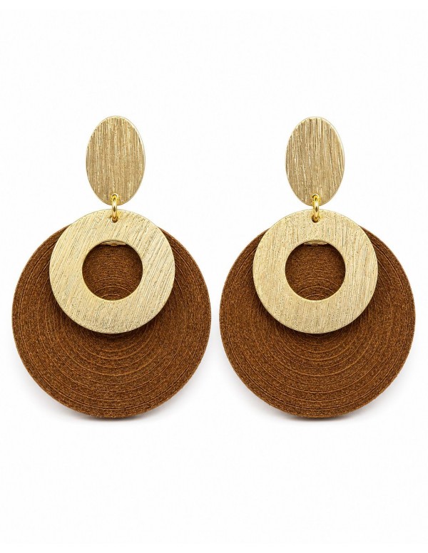 AROS BAÑADOS EN ORO GAMUZA CAFÉ